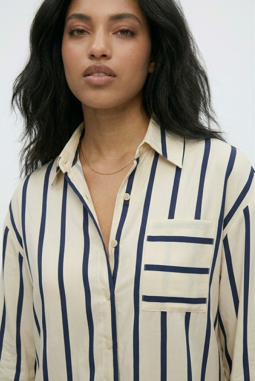 Liseré Satin Stripe Button Shirt