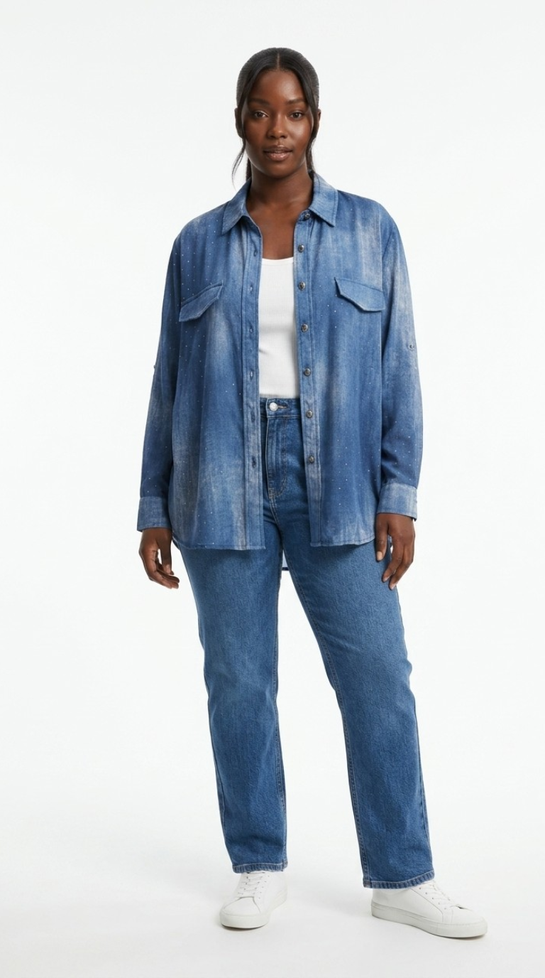 Nuée Strass Chiffon Shirt