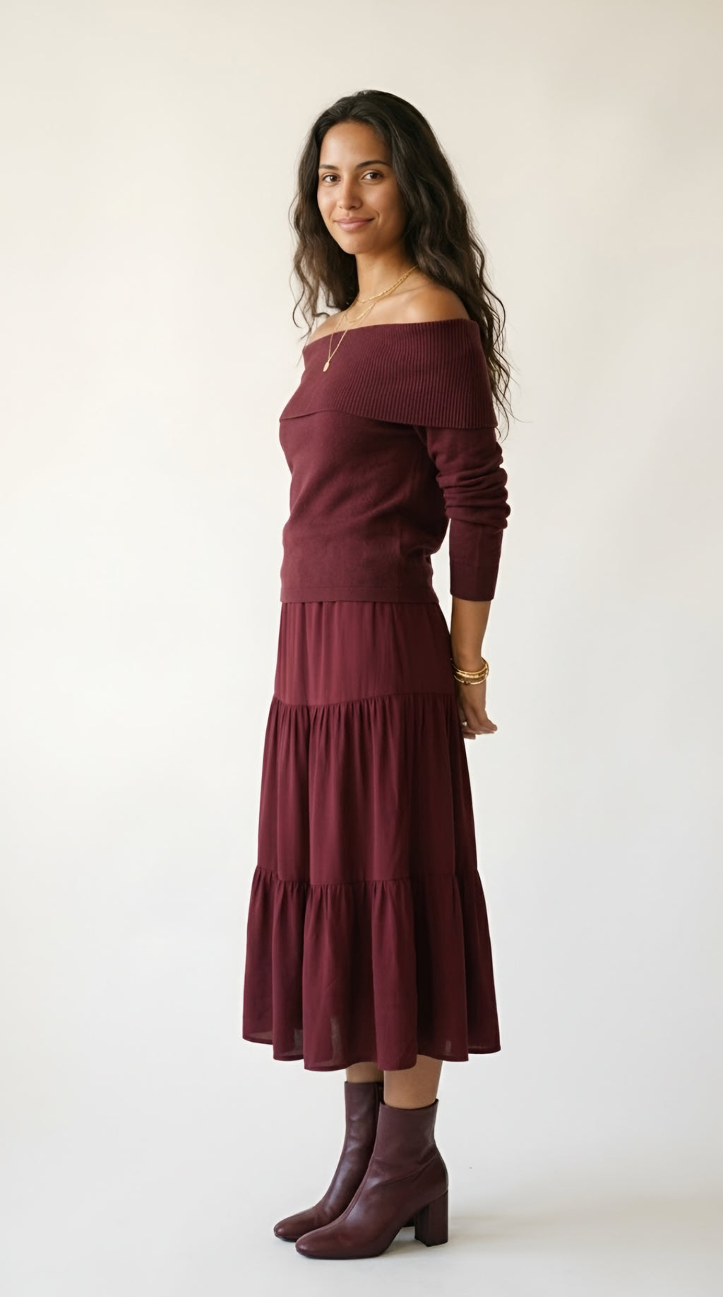 Bardot Ribbed Off Shoulder Sweater