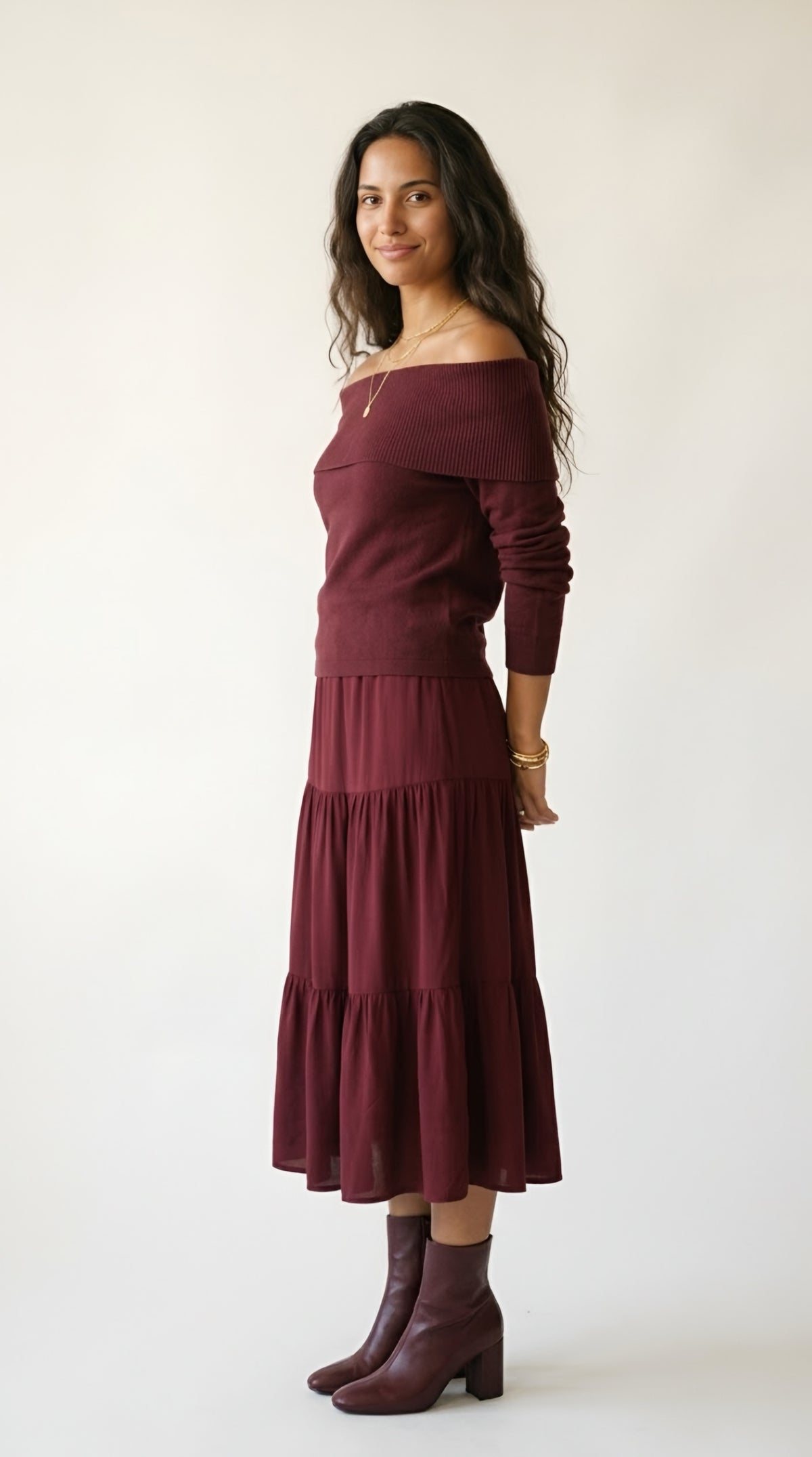 Bardot Ribbed Off Shoulder Sweater
