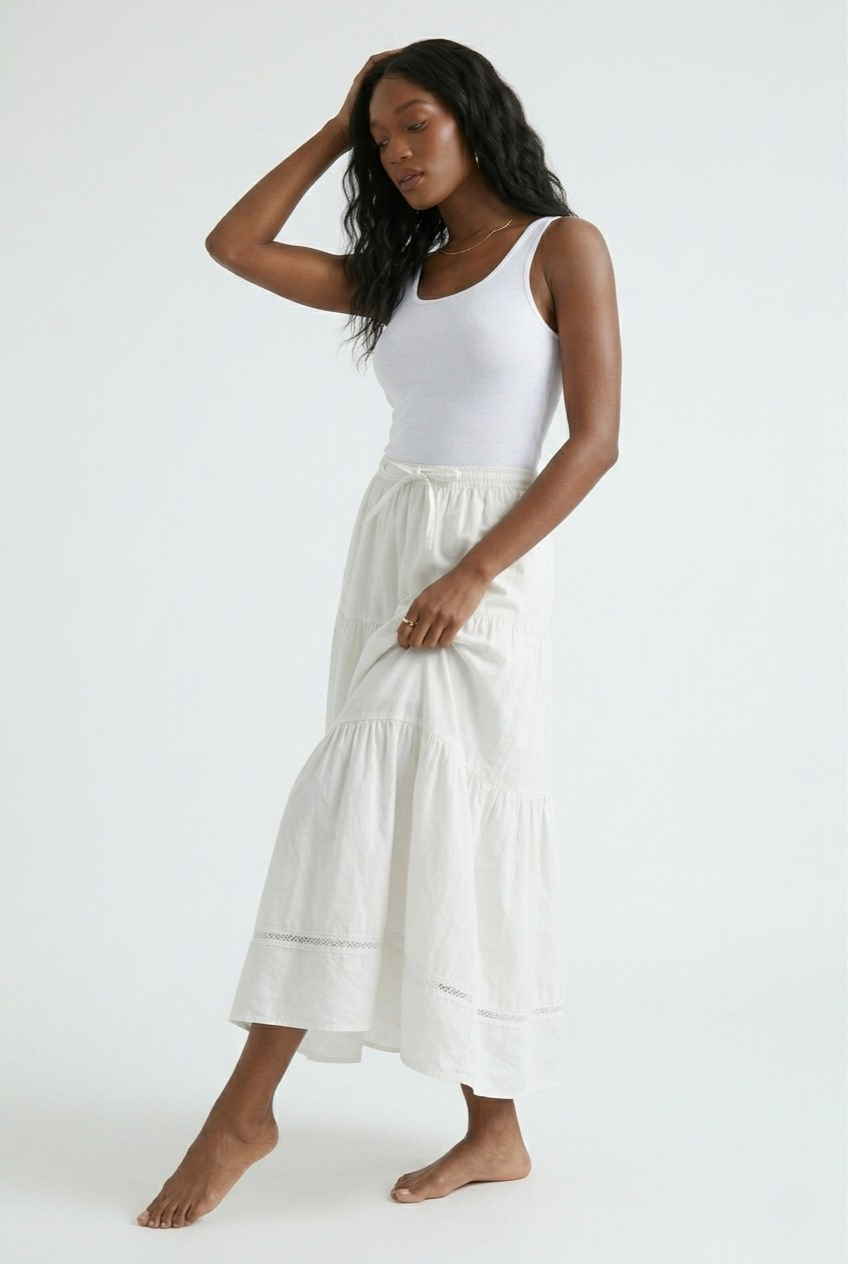 Ficelle Lace Detail Maxi Skirt