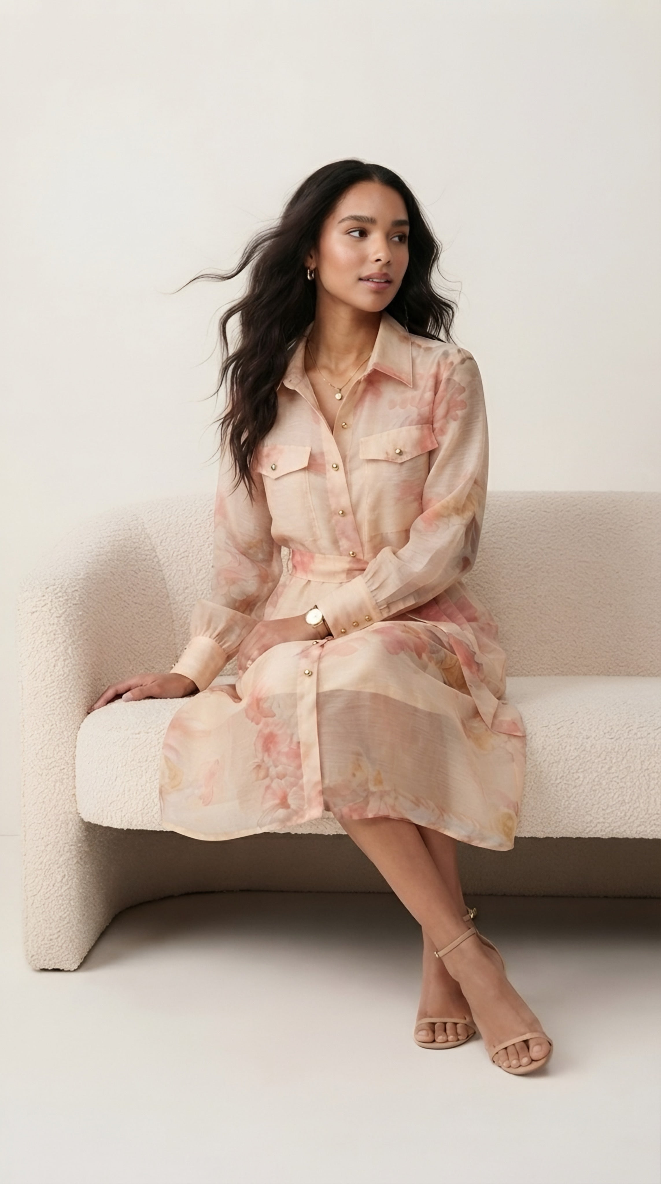 Jardin Floral Midi Shirt Dress
