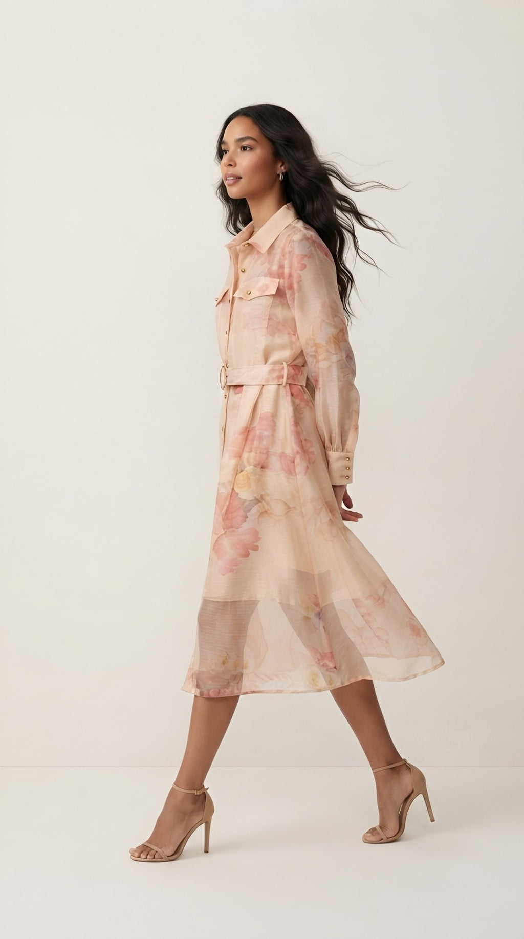 Jardin Floral Midi Shirt Dress