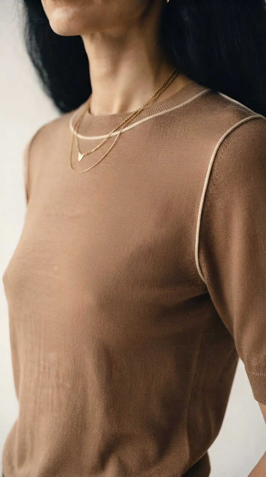 Nervuré Cap Sleeve Knit Sweater