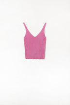 Nervure Ribbed V-Neck Tank
