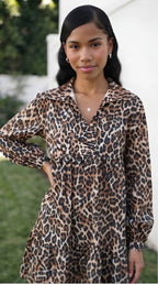 Lionne Leopard Babydoll Dress