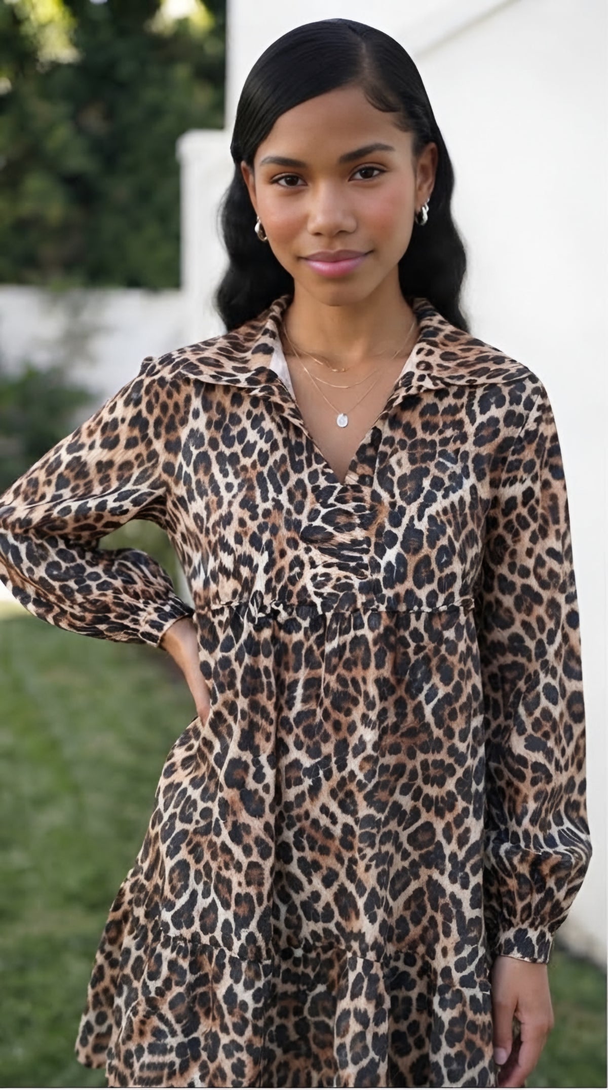 Lionne Leopard Babydoll Dress