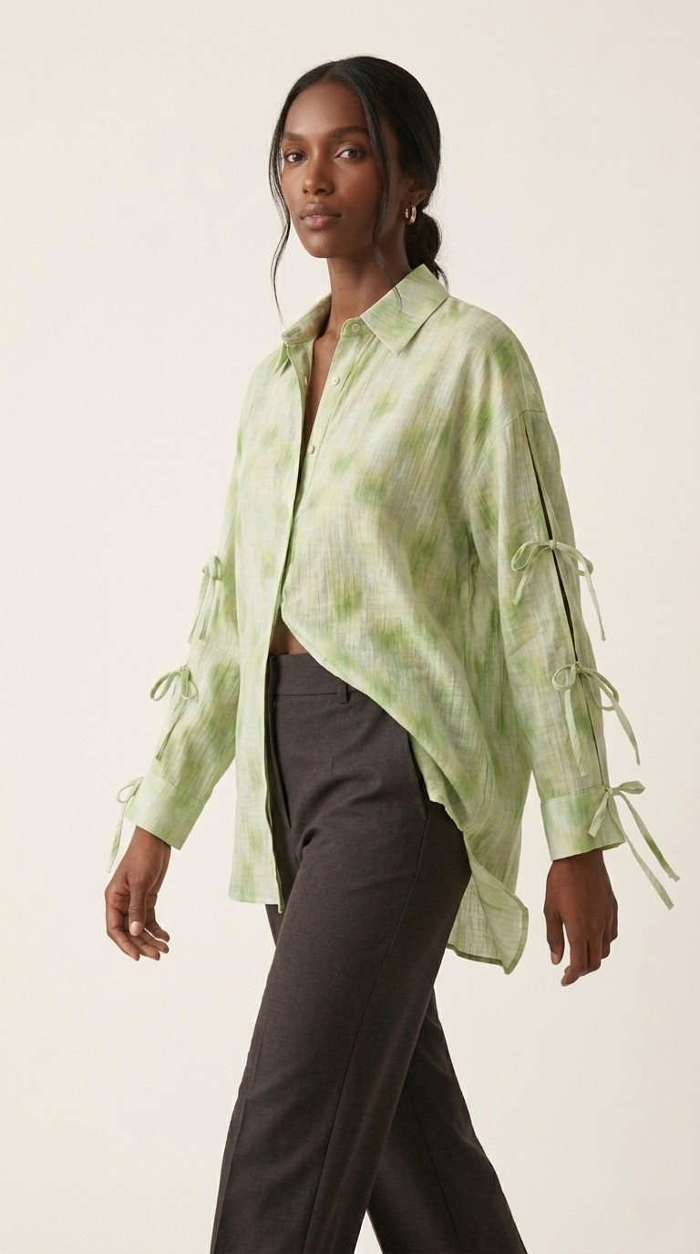 Aquarelle Tie Sleeve Blouse