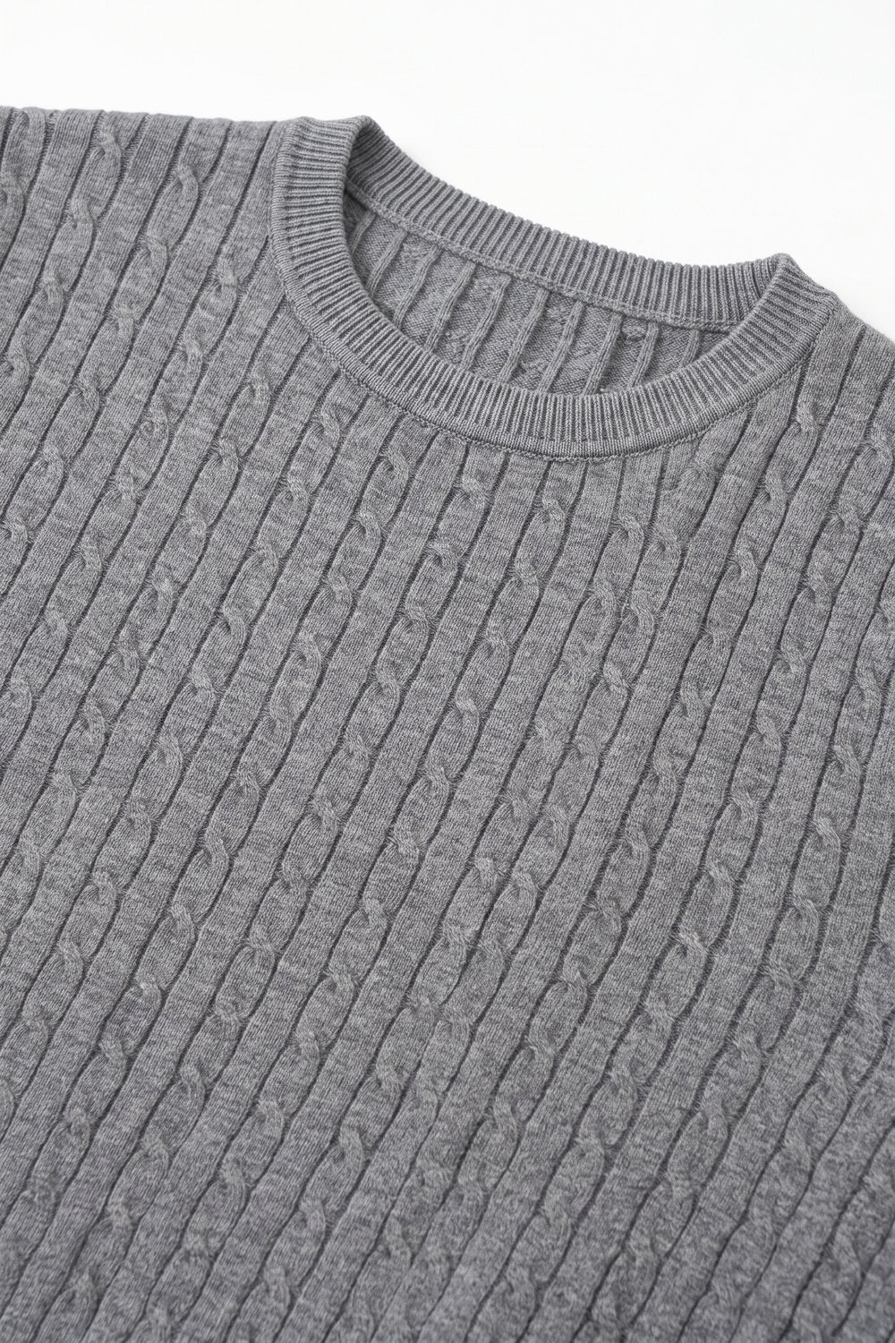 Câble Fine Knit Crew Neck