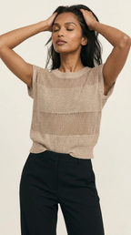 Treillis Cap Sleeve Sweater