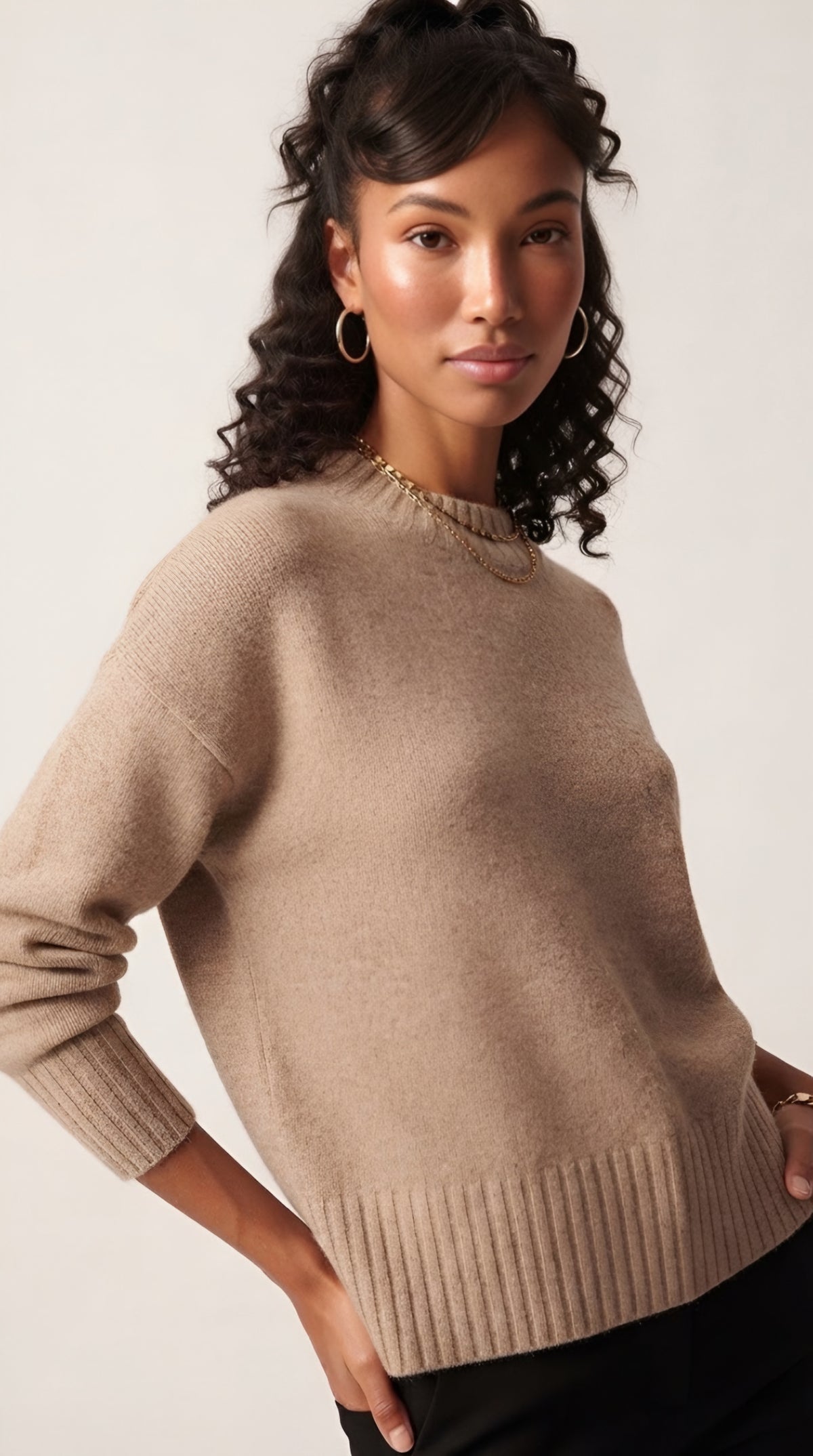 Tourelle High Collar Knit Sweater