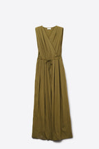 Olive Draped Crinkle Jumpsuit