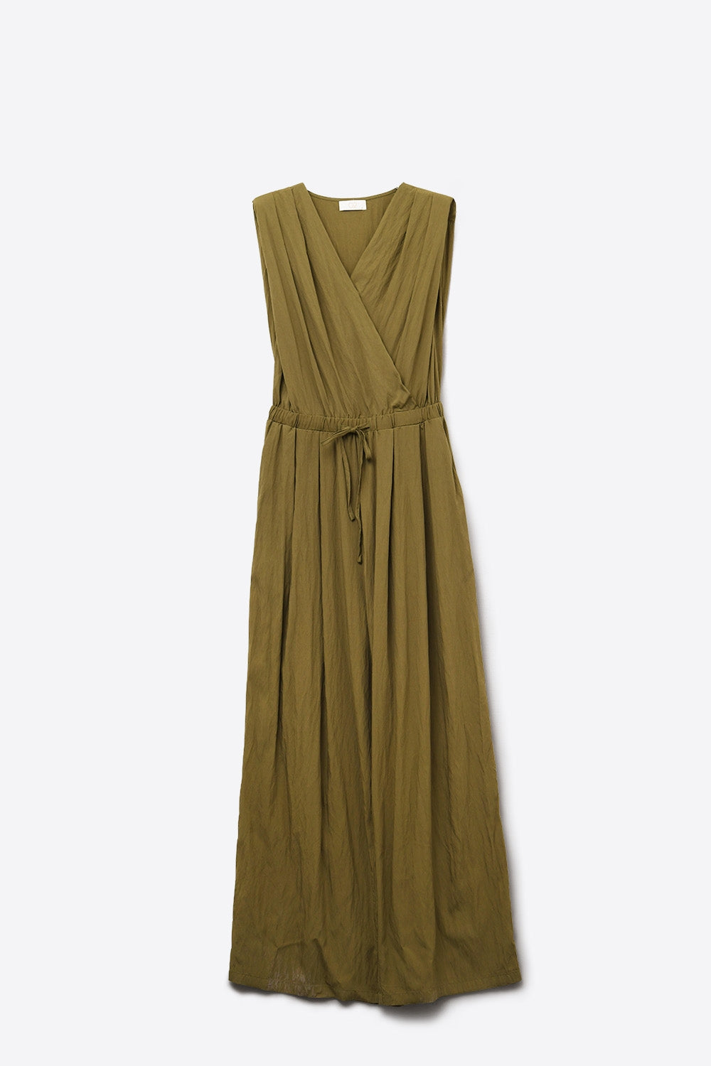 Olive Draped Crinkle Jumpsuit