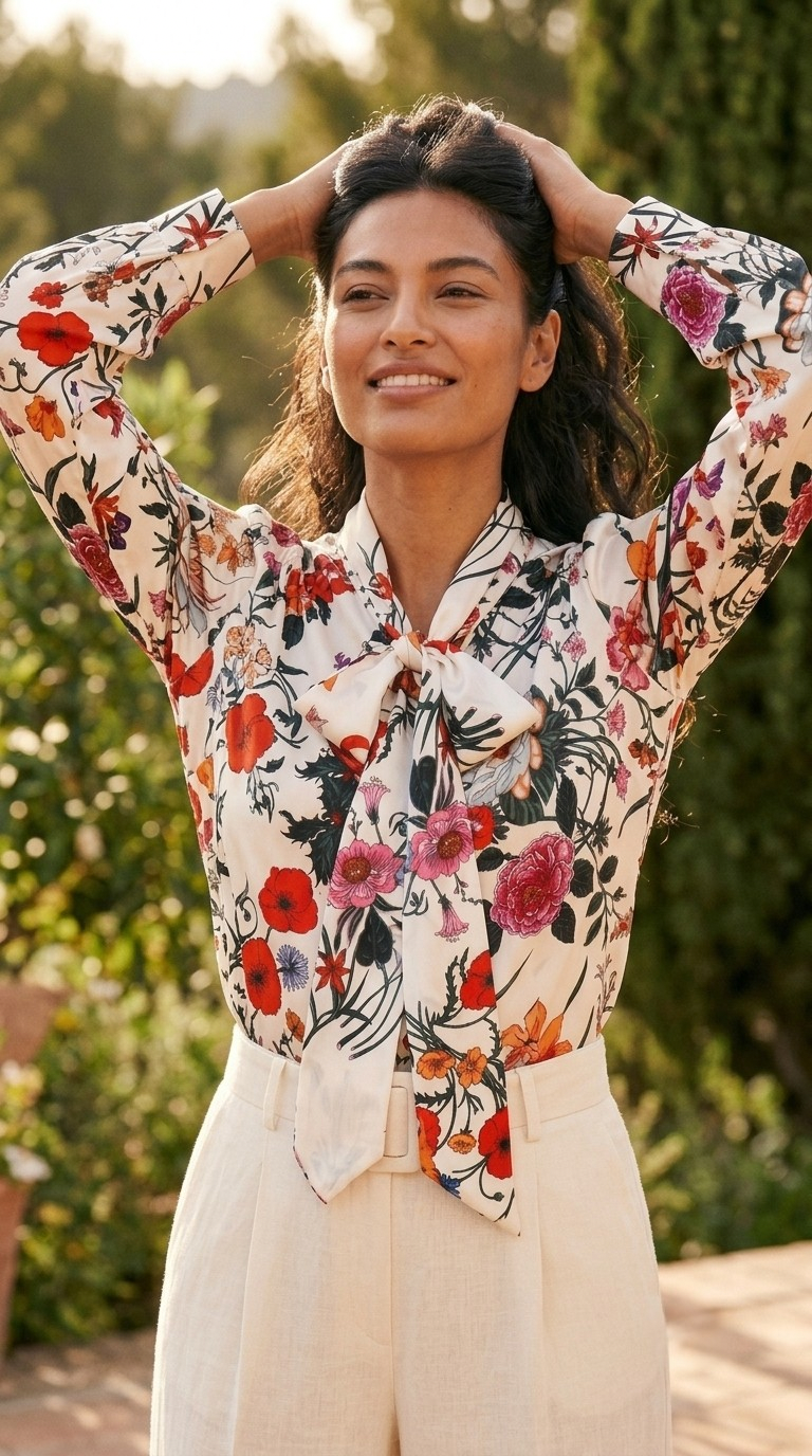 Corolle Floral Satin Blouse