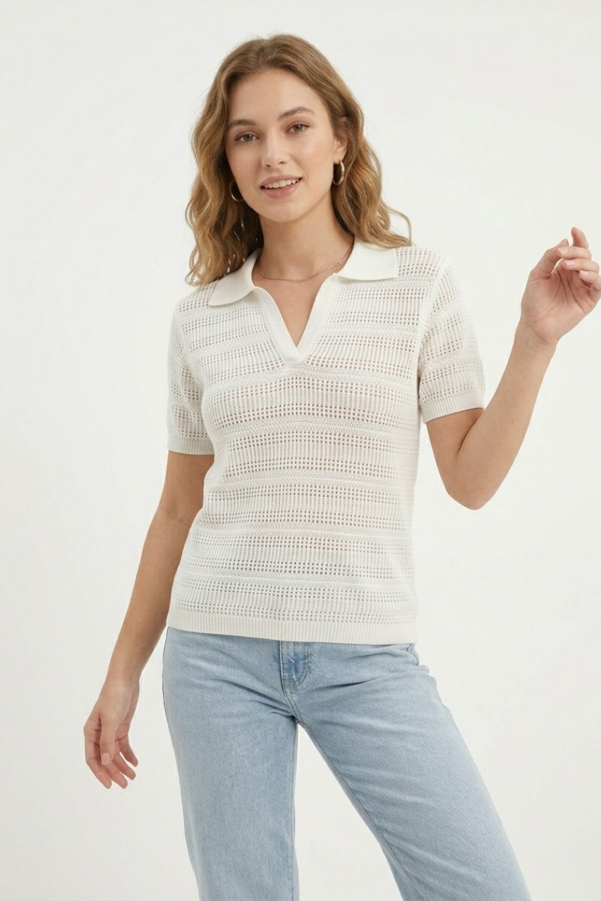 Maille Open Knit Polo