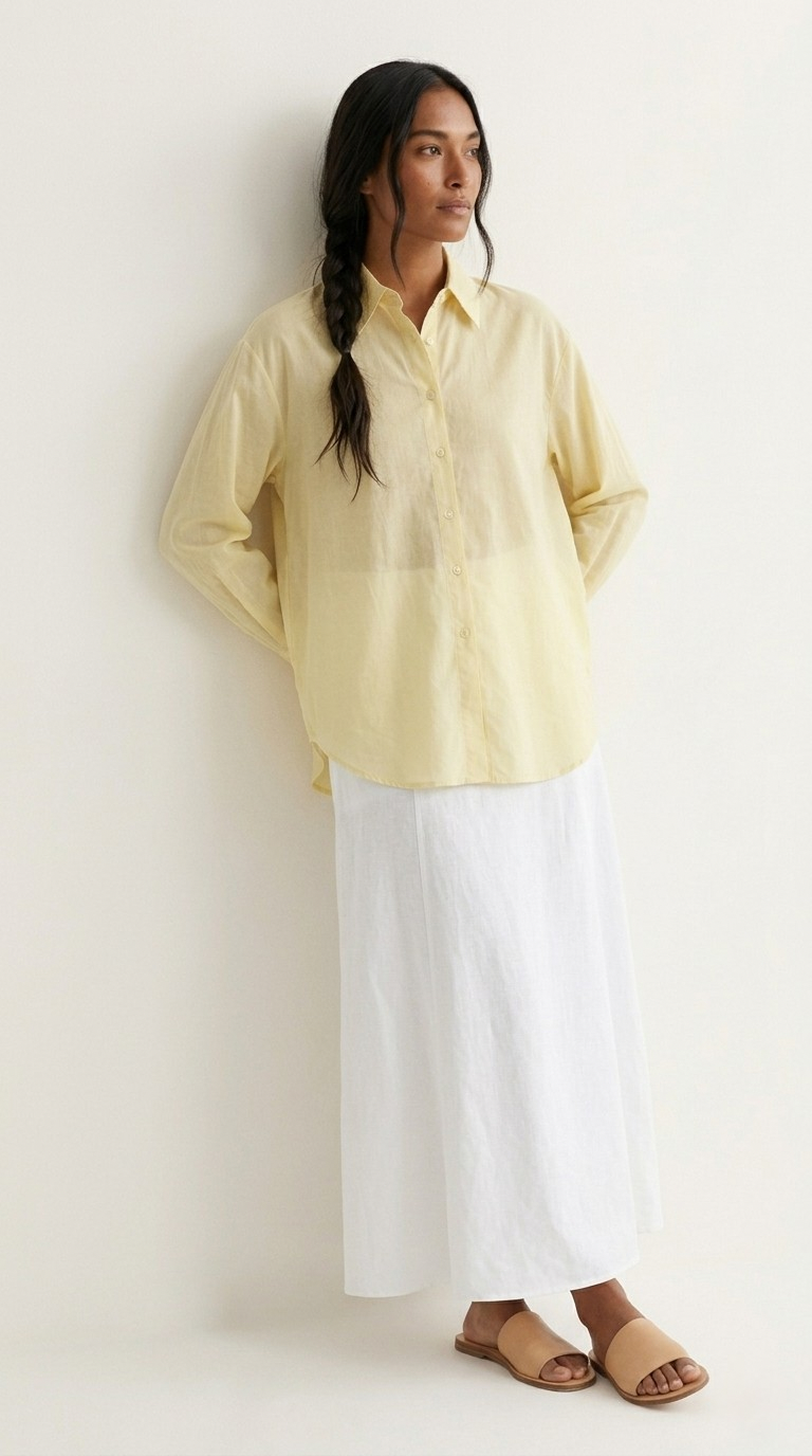 Diaphane Sheer Button-Down Shirt