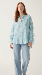 Aquarelle Tie Sleeve Blouse