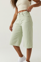 Indigo Wide Leg Bermuda Shorts
