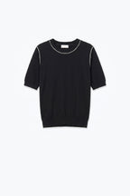 Nervuré Cap Sleeve Knit Sweater