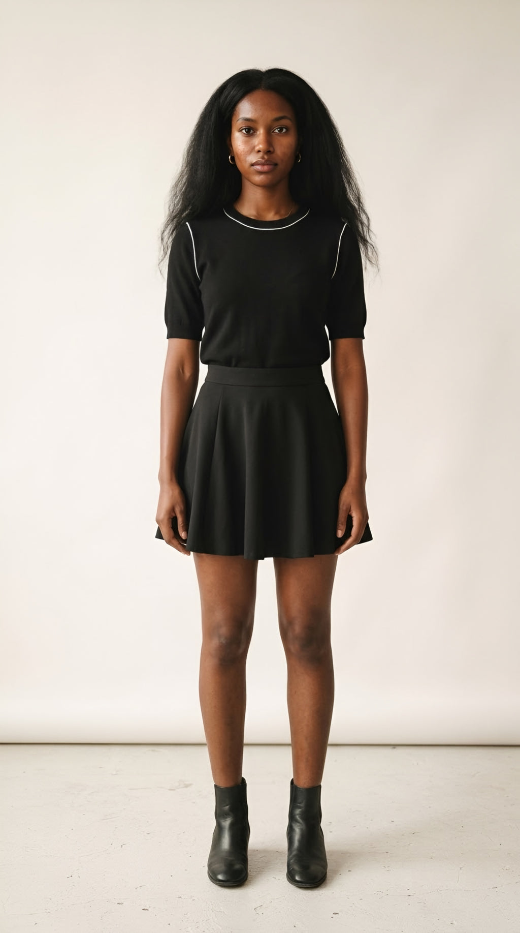 Nervuré Cap Sleeve Knit Sweater