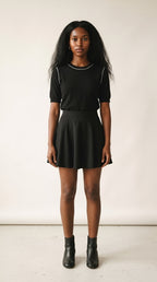 Nervuré Cap Sleeve Knit Sweater