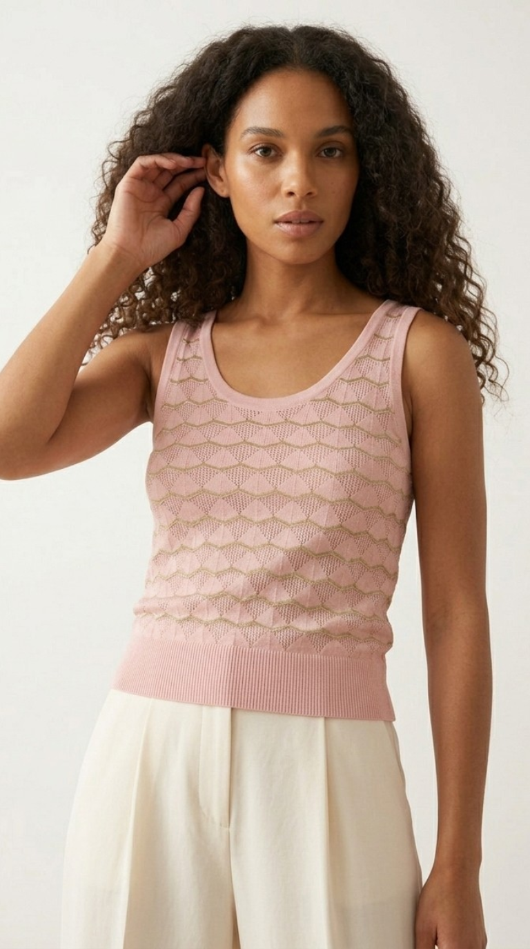 Lucent Metallic Knit Tank