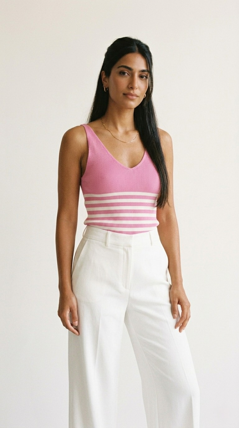 Cascade Stripe Ribbed Tank