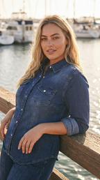 Indigo Denim Button-Up Shirt