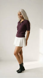 Tricot Textured Knit Polo Shirt