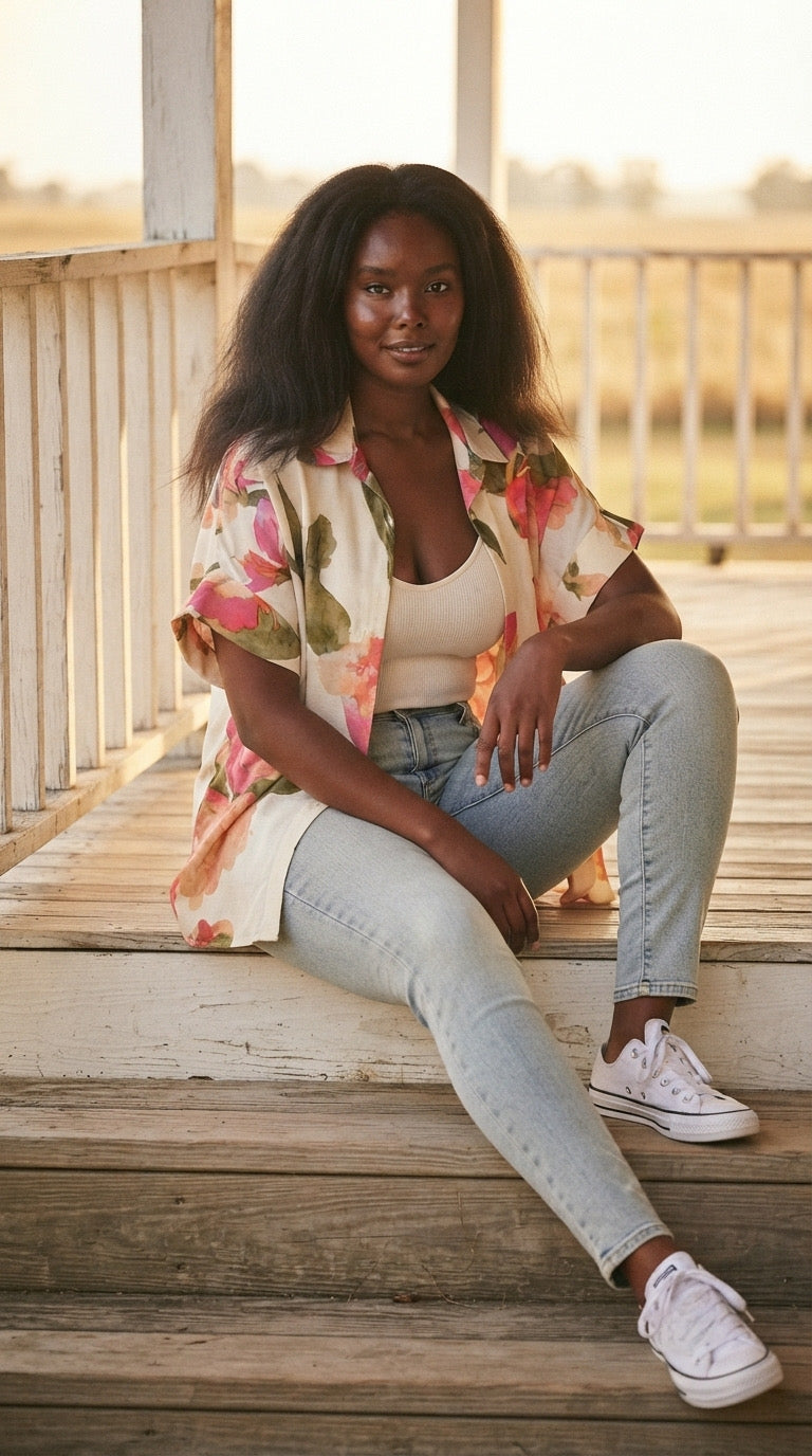 Aquarelle Floral Oversized Shirt