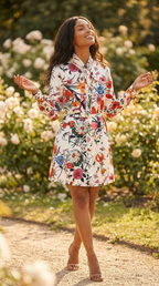 Corolle Floral Belted Mini Dress