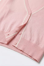 Contour Pink Contrast Trim Cardigan