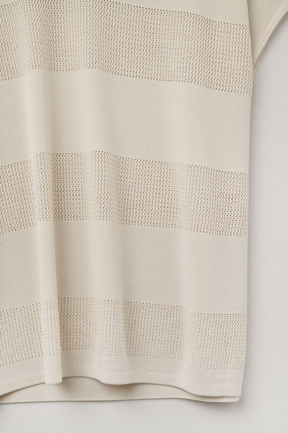 Onde Beige Stripe Texture Knit Sweater