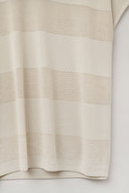 Onde Beige Stripe Texture Knit Sweater