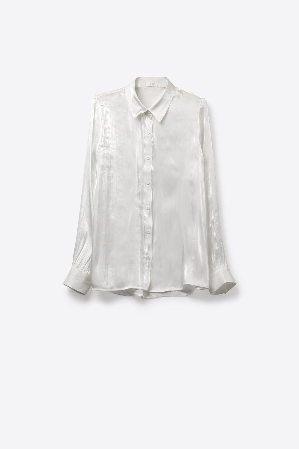 Nacré Satin Button-Down Shirt