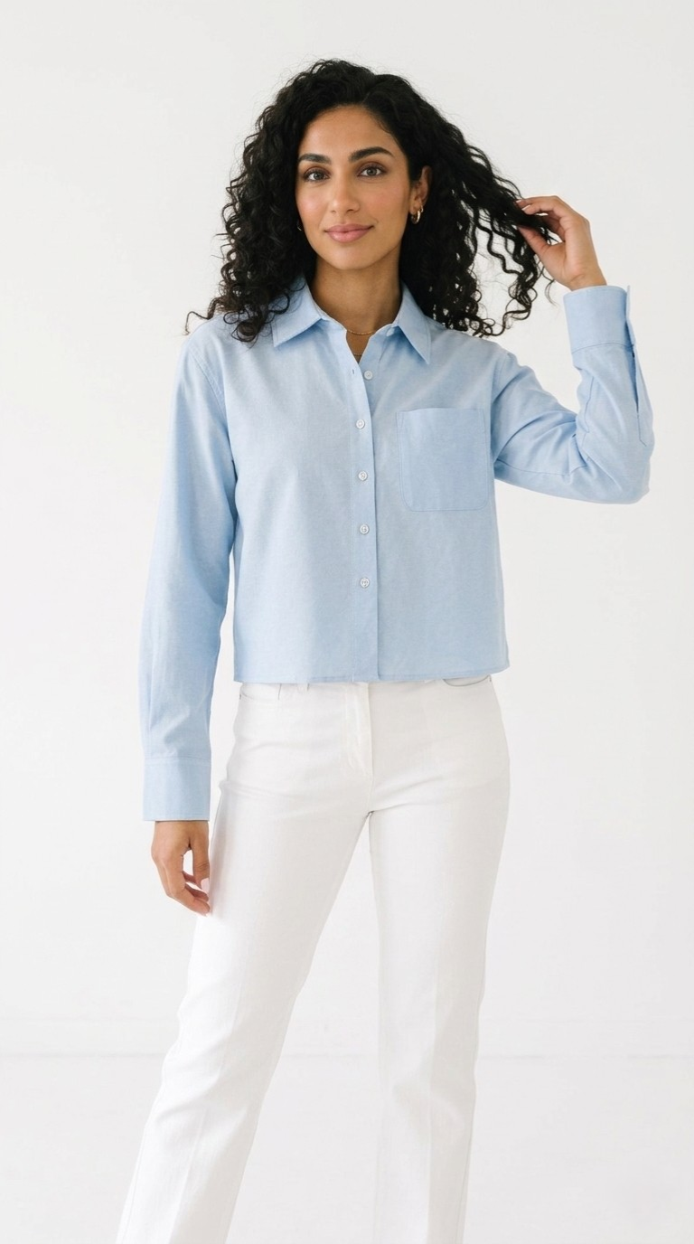 Ciel Cropped Button Shirt