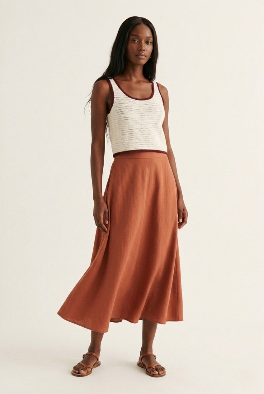 Grenat Crochet Trim Tank