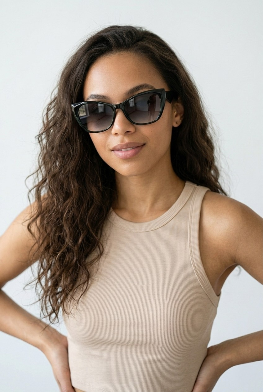Jade Cat Eye Thick Frame Sunglasses