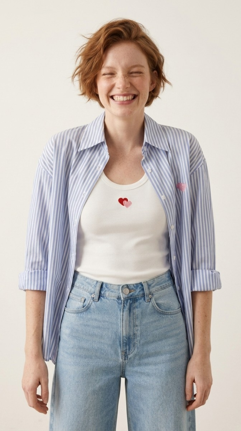 Amour Stripe Shirt & Tank Set