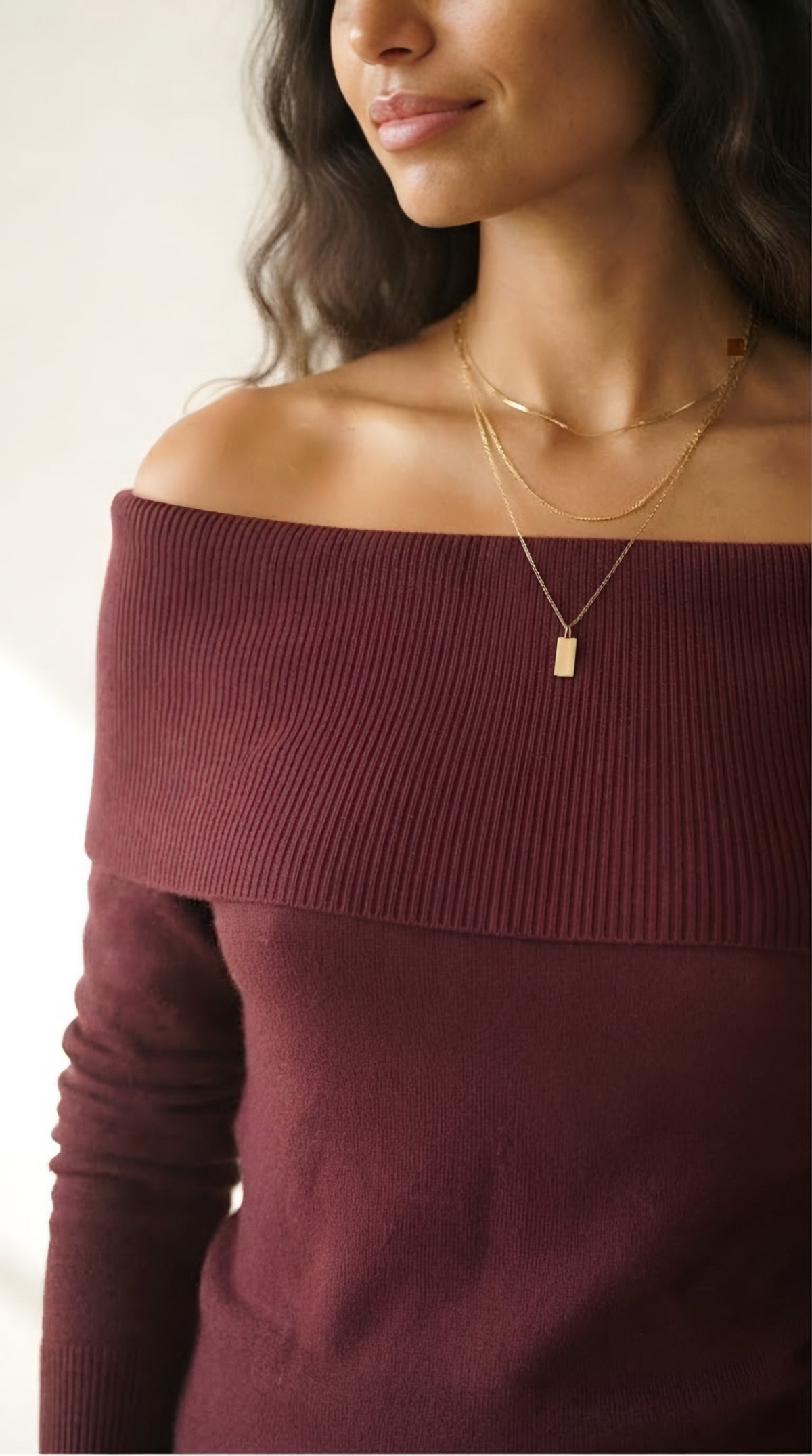 Bardot Ribbed Off Shoulder Sweater