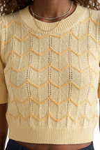 Solstice Herringbone Crop Sweater