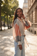 Irisé Stripe Chiffon Blouse