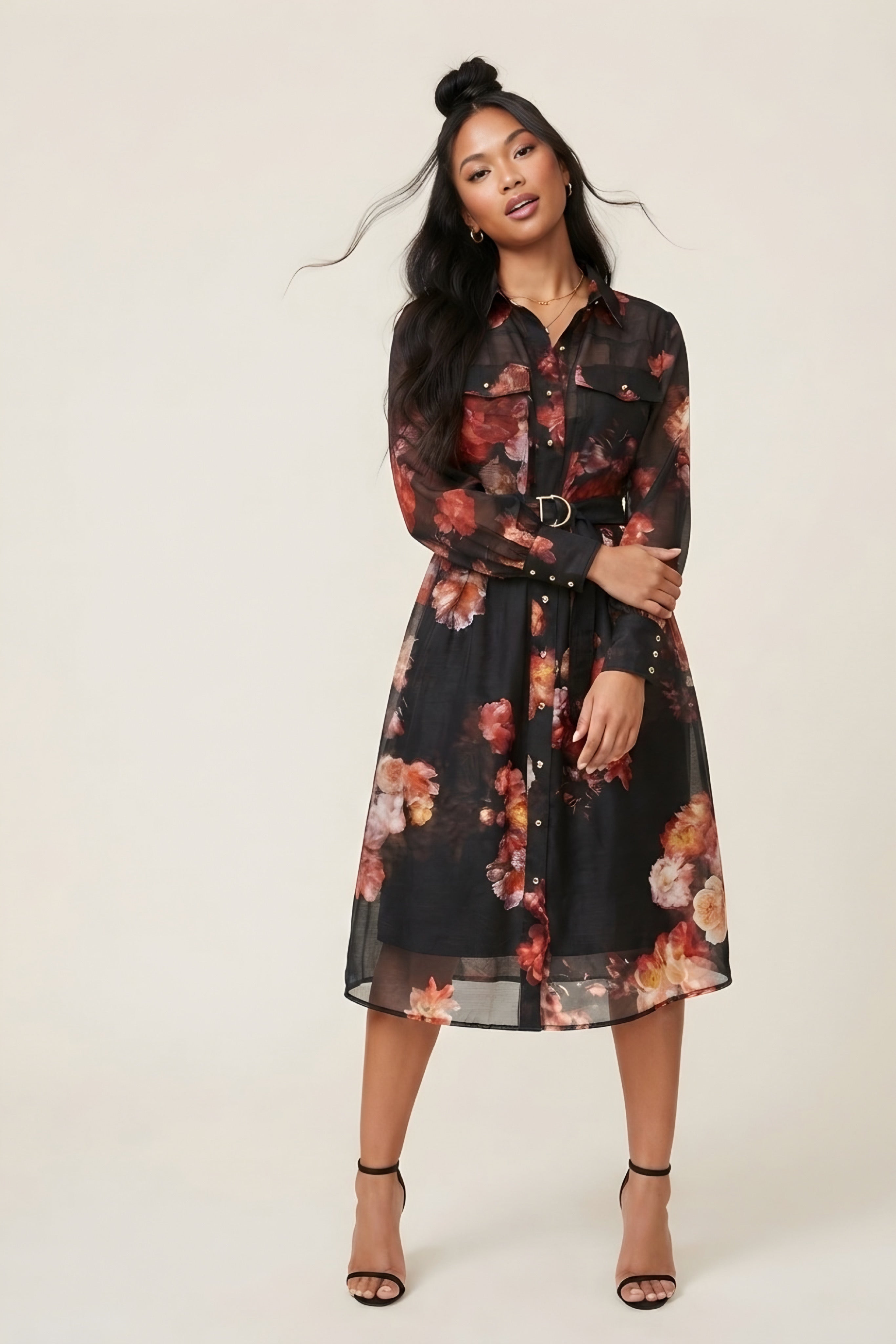 Jardin Floral Midi Shirt Dress