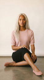 Nervuré Cap Sleeve Knit Sweater