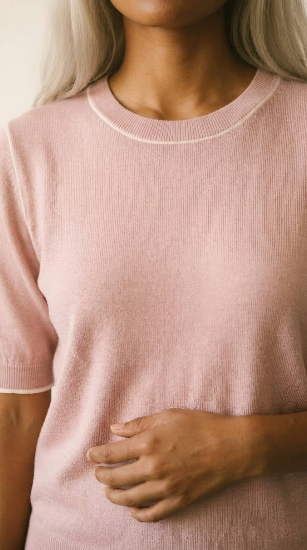 Nervuré Cap Sleeve Knit Sweater