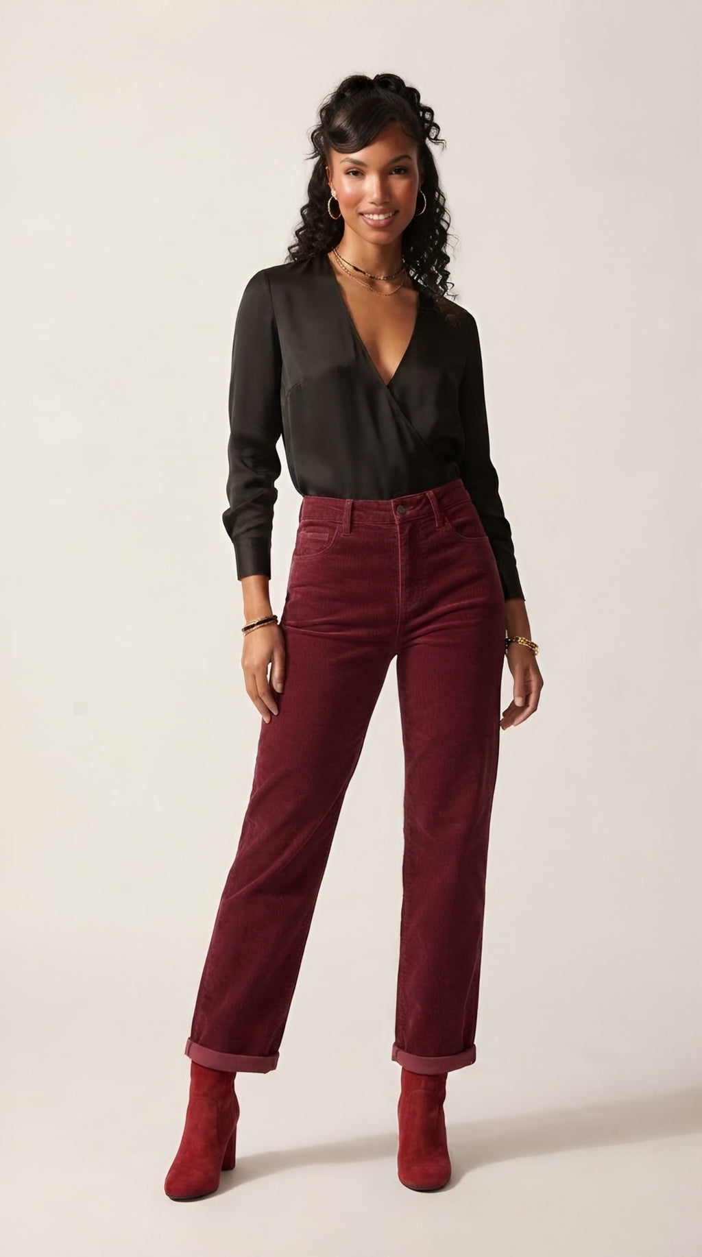 Sillon Barrel Leg Corduroy Pants