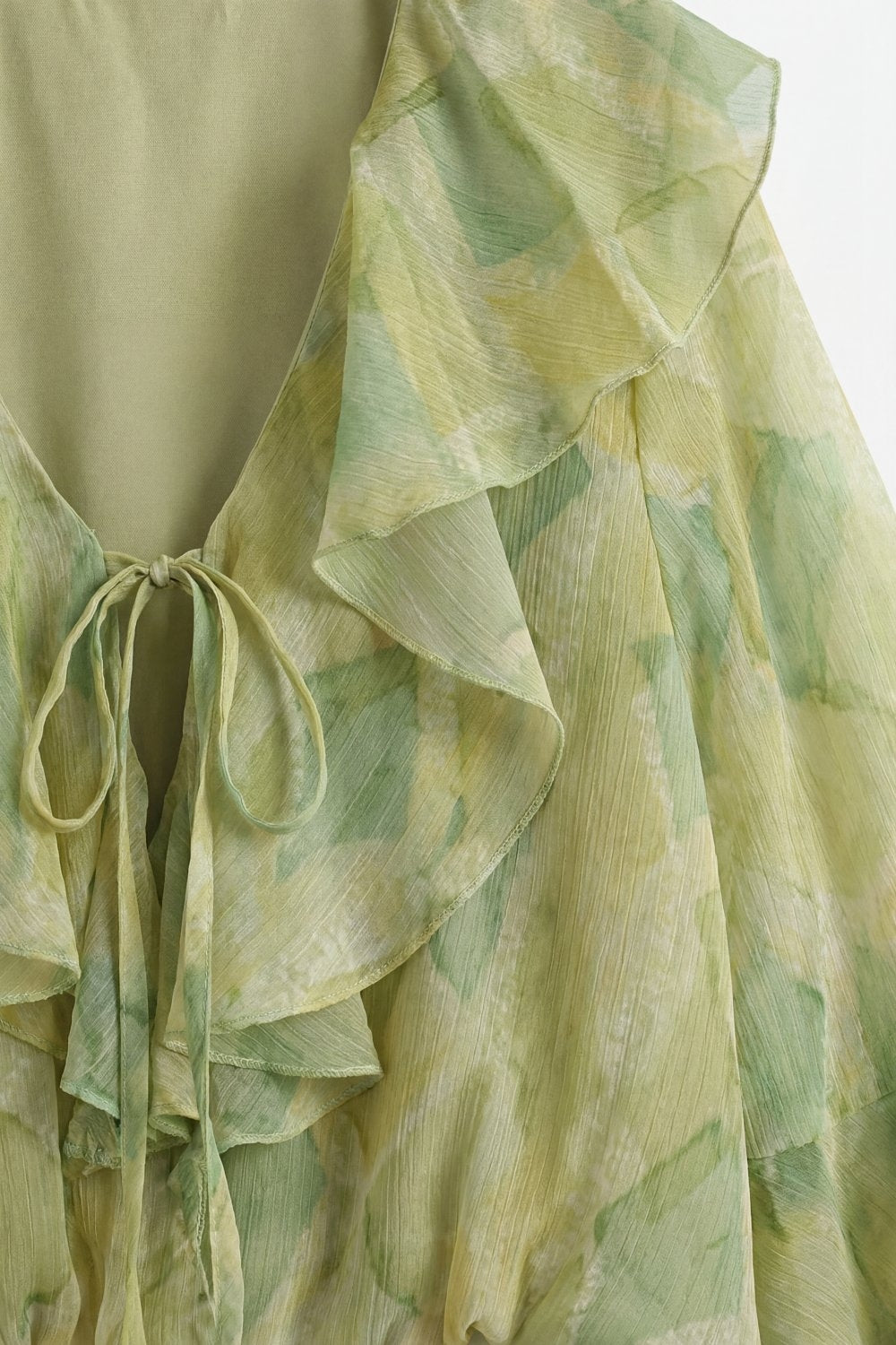 Feuille Ruffled Tie-Front Blouse