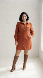 Sillage Corduroy Button-Down Dress