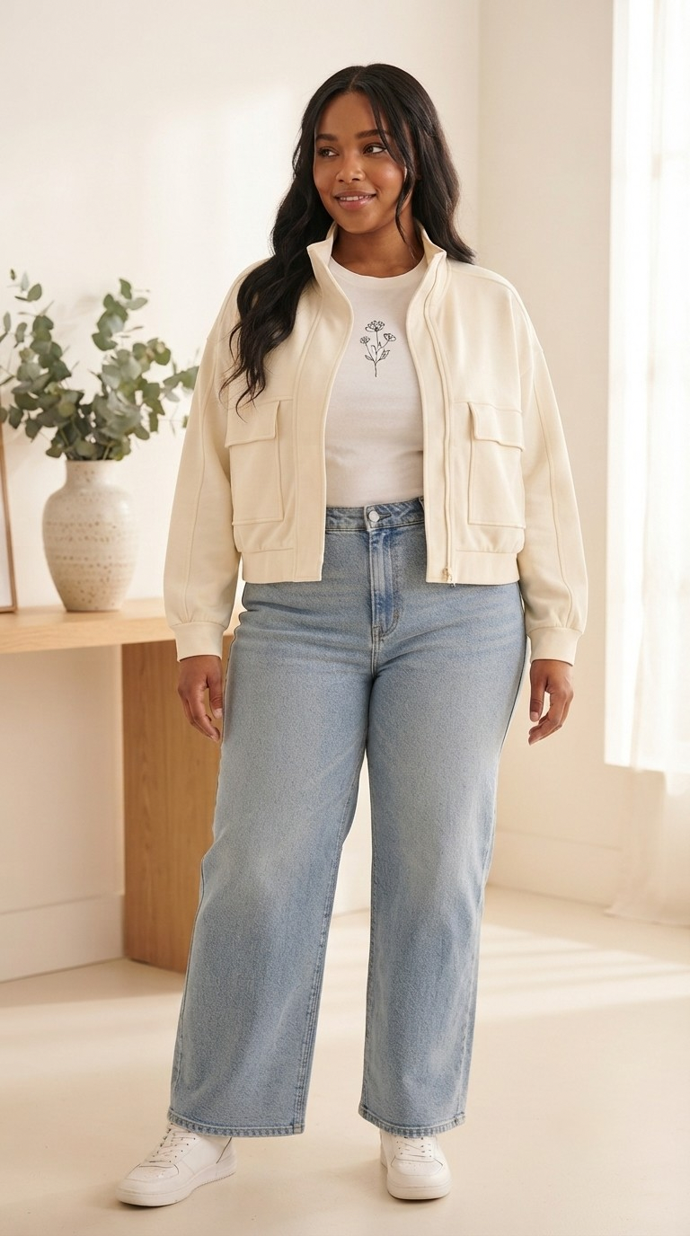 Aviateur Cream Bomber Jacket