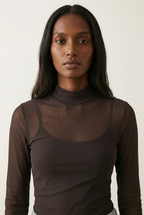 Résille Mesh Mock Neck Bodysuit